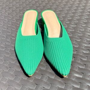 TIJN Helka Green Slide On Mules